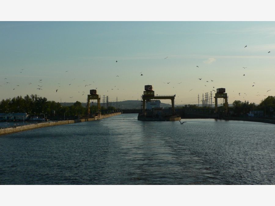 Чайковский. шлюз в окружении чаек Россия - Чайковский. Фото №13