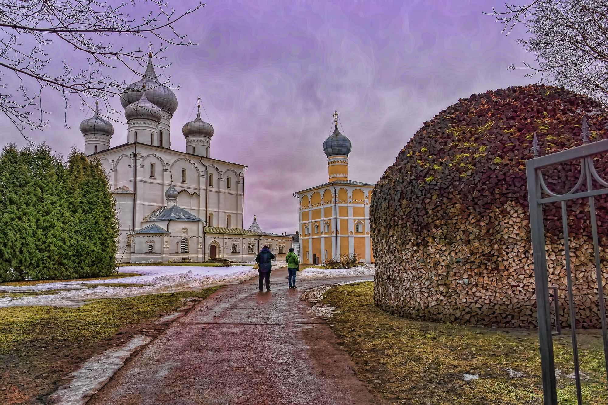 Варлаамо-Хутынский монастырь Великий Новгород зима